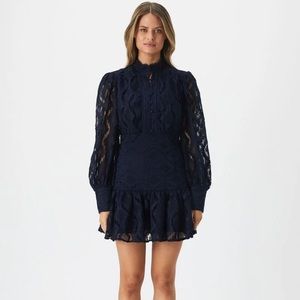 Bardot Remy Lace Dress In Navy